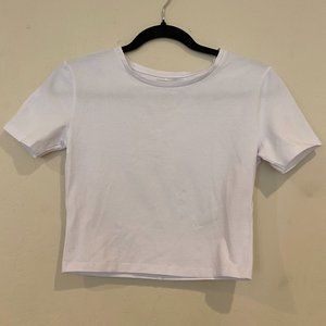Zara White Crop Tee - Size M